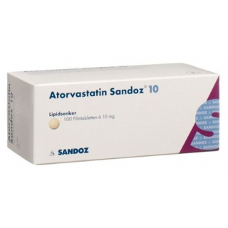 Аторвастатин Сандоз 10 мг 100 таблеток покрытых оболочкой