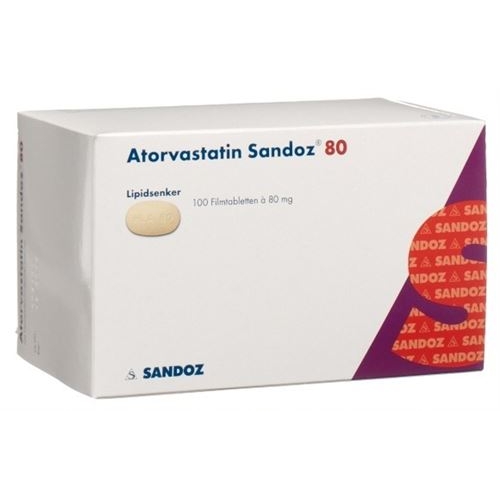 Atorvastatin Sandoz 80 mg 100 filmtablets