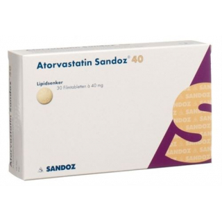Аторвастатин Сандоз 40 мг 30 таблеток покрытых оболочкой 