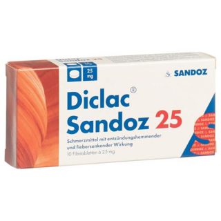 Диклак Сандоз 25 мг 10 таблеток покрытых оболочкой