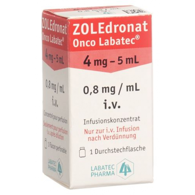 Золедронат Онко Лабатек инфузионный концентрат 4 мг / 5 мл 1 флакон 5 мл