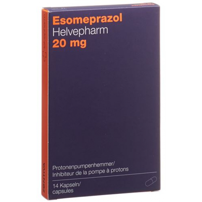 Esomeprazol Helvepharm 20 mg 14 Kaps
