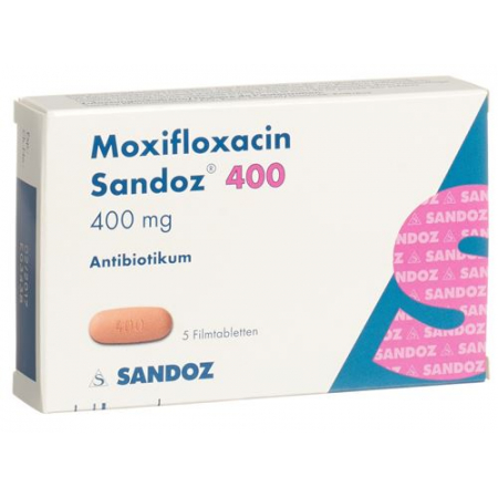 Моксифлоксацин Сандоз 400 мг 5 таблеток покрытых оболочкой