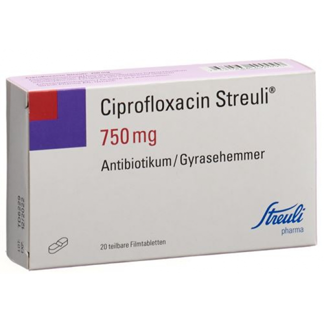 Ципрофлоксацин Штройли 750 мг 20 таблеток покрытых оболочкой