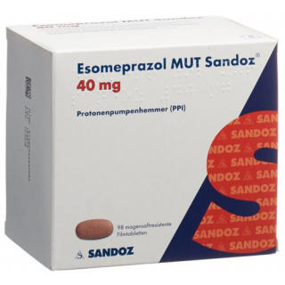 Эзомепразол МУТ Сандоз 40 мг 98 таблеток покрытых оболочкой