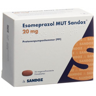Эзомепразол МУТ Сандоз 20 мг 56 таблеток покрытых оболочкой