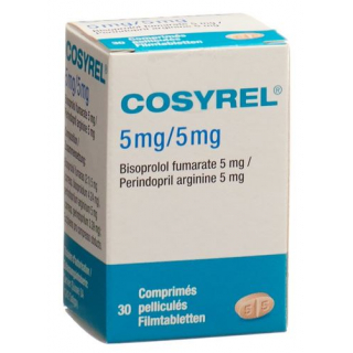 Косирель бисопролол фумарат 5 мг / периндоприл аргинин 5 мг 30 таблеток покрытых оболочкой