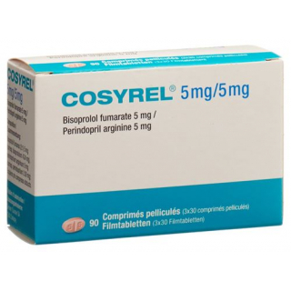Косирель бисопролол фумарат 5 мг / периндоприл аргинин 5 мг 90 таблеток покрытых оболочкой