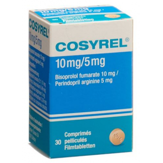 Косирель бисопролол фумарат 5 мг / периндоприл аргинин 10 мг 30 таблеток покрытых оболочкой