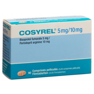 Косирель бисопролол фумарат 5 мг / периндоприл аргинин 10 мг 90 таблеток покрытых оболочкой
