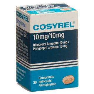 Косирель бисопролол фумарат 10 мг / периндоприл аргинин 10 мг 30 таблеток покрытых оболочкой