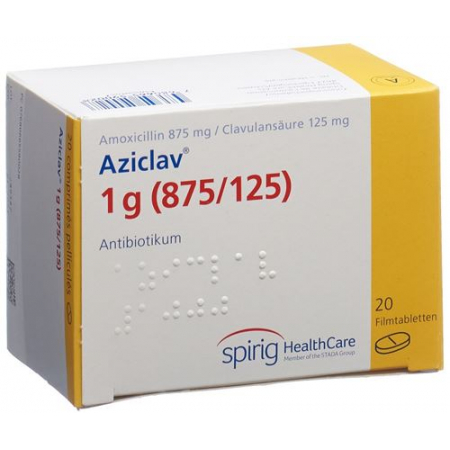 Азиклав 1 г 20 таблеток покрытых оболочкой