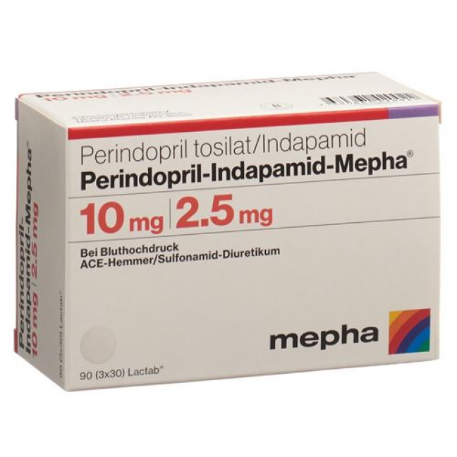 Периндоприл Индапамид Мефа 10/2,5 мг 90 таблеток покрытых оболочкой