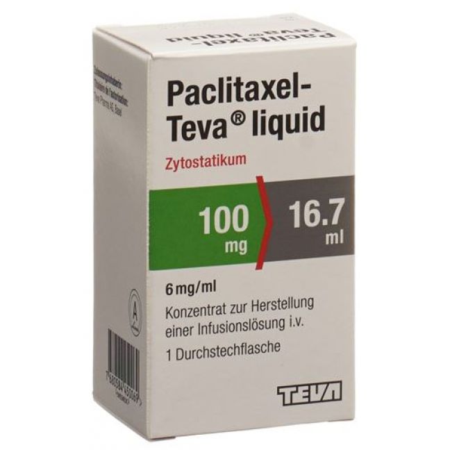 Паклитаксел Тева Ликвид инфузионный концентрат 100 мг / 16,7 мл флакон 16,7 мл