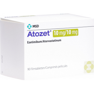Атозет 10/10 мг 90 таблеток покрытых оболочкой