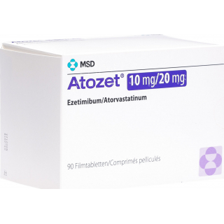 Атозет 10/20 мг 90 таблеток покрытых оболочкой