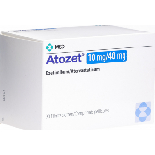 Атозет 10/40 мг 90 таблеток покрытых оболочкой