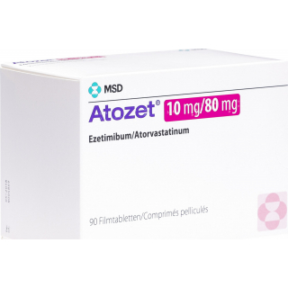 Атозет 10/80 мг 90 таблеток покрытых оболочкой