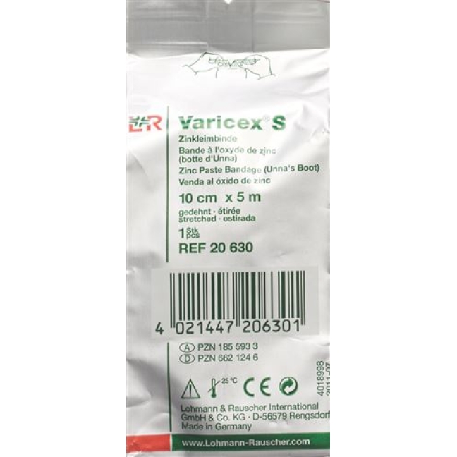 Бинт цинковий клей Varicex S 10смх5м 10 шт