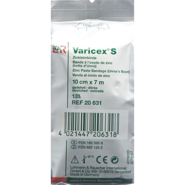 Бинт цинковий клей Varicex S 10смх7м 10 шт