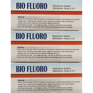 Biofluoro Fluorescein Ophtalmic Strips 100 Stück