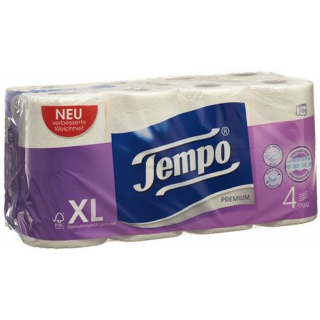 Туалетная бумага Tempo премиум белая 4-слойная 110 листов 9 шт.