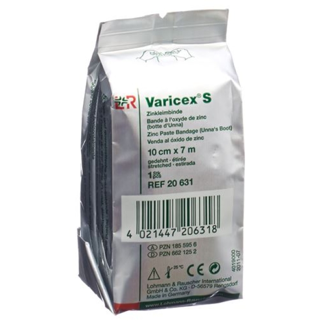 Бинт цинковий клей Varicex S 10смх7м 10 шт