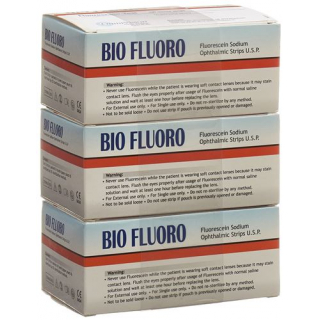 Biofluoro Fluorescein Ophtalmic Strips 100 Stück