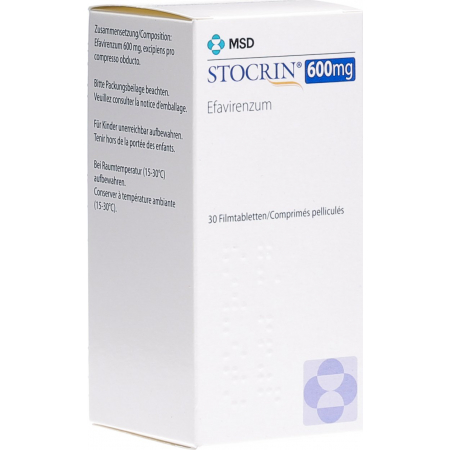 Стокрин 600 мг 30 таблеток покрытых оболочкой 