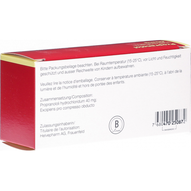Пропранолол Хелвефарм 40 мг 180 таблеток