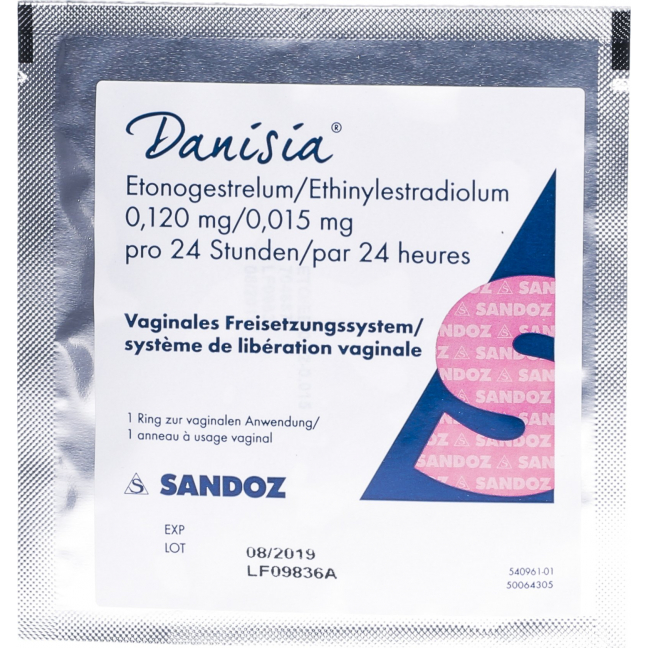 Данисия вагинальное кольцо 0,120 мг / 0,015 мг 3 пакетика