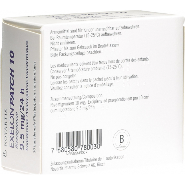 Экселон Патч 10 (9,5 мг/сутки) 30 трансдермальных матричных пластырей