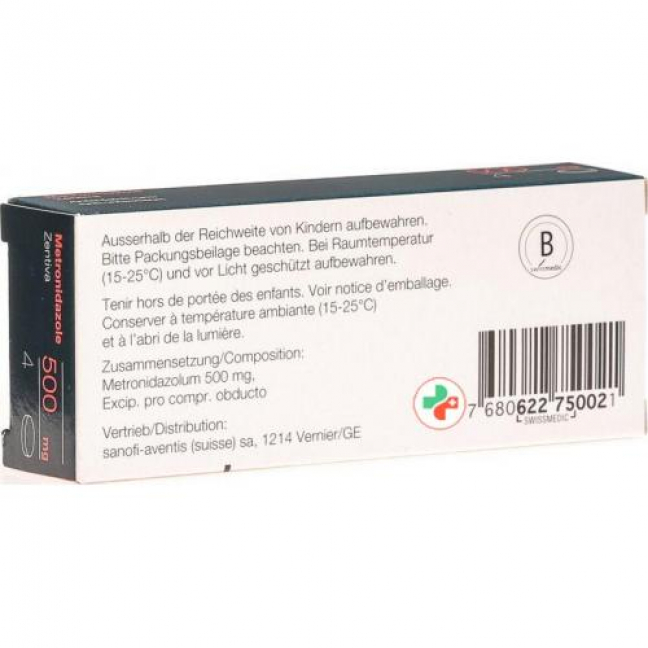 Метронидазол Зентива Трихо 500 мг 4 таблетки покрытые оболочкой 