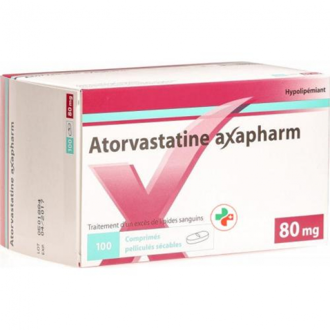 Аторвастатин Аксафарм 80 мг 100 таблеток покрытых оболочкой 