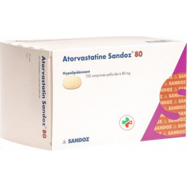 Atorvastatin Sandoz 80 mg 100 filmtablets