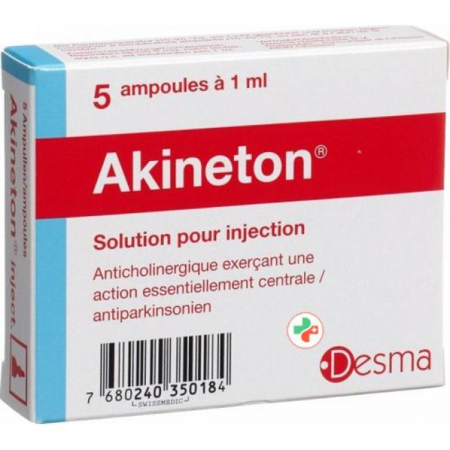 Акинетон раствор для инъекций 5 мг/мл 5 ампул по 1 мл  