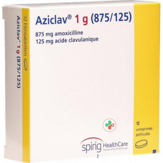 Азиклав 1 г 12 таблеток покрытых оболочкой