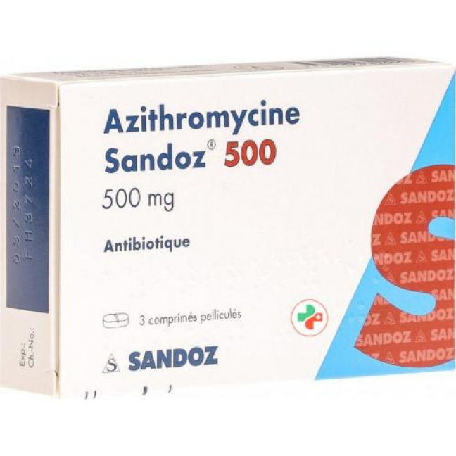 Азитромицин Сандоз 500 мг 3 таблетки покрытые оболочкой