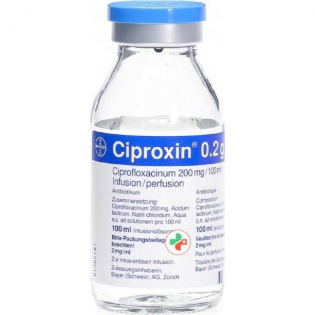 Ципроксин раствор для инфузий 0,2 г 1 флакон 100 мл