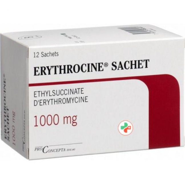 Эритроцин 1000 мг 12 пакетиков гранул 