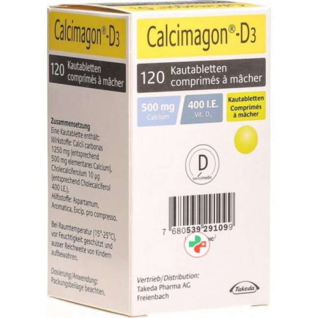 Кальцимагон Д3 120 жевательных таблеток вкус мяты