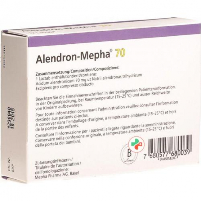Alendron Mepha 70 mg 3 X 4 Lactabs