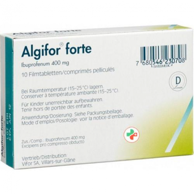 Алгифор Форте 400 мг 10 таблеток покрытых оболочкой