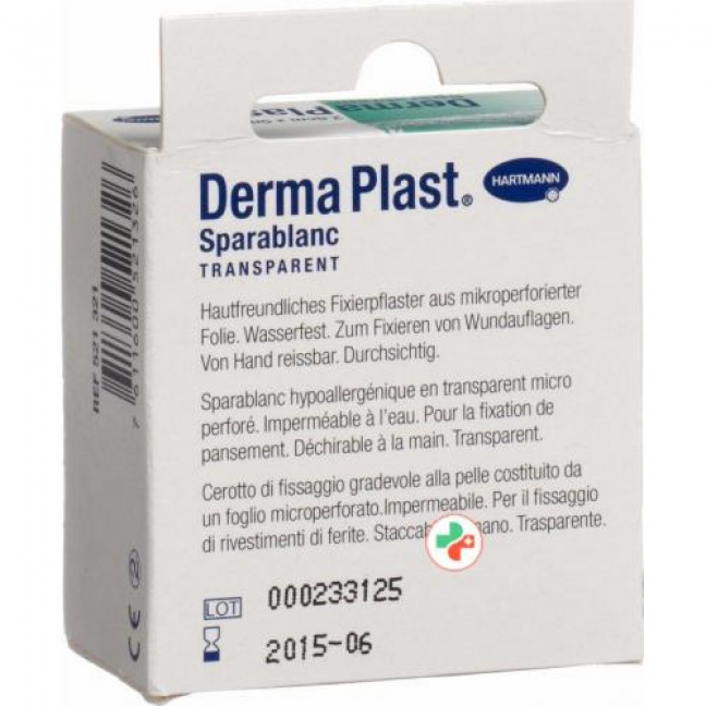 Dermaplast Sparablanc прозрачный 2.5смx5m Weiss