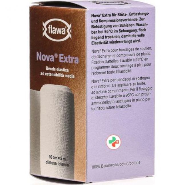 Flawa Nova Extra эластичный Mittelzugbinde 10смx5m Weiss