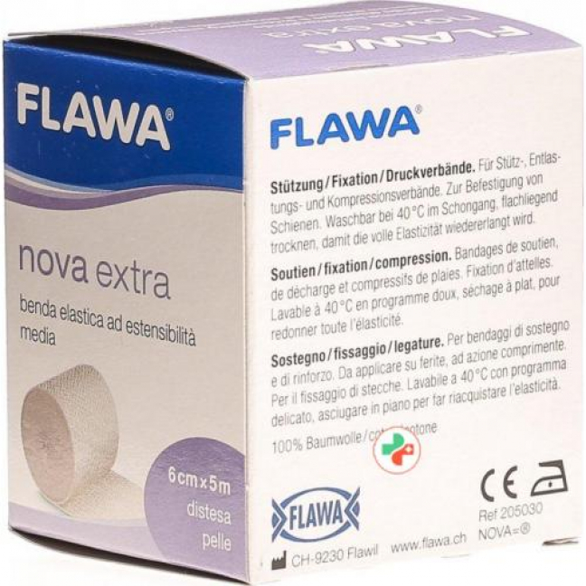 Flawa Nova Extra эластичный Mittelzugbinde 6смx5m Beige
