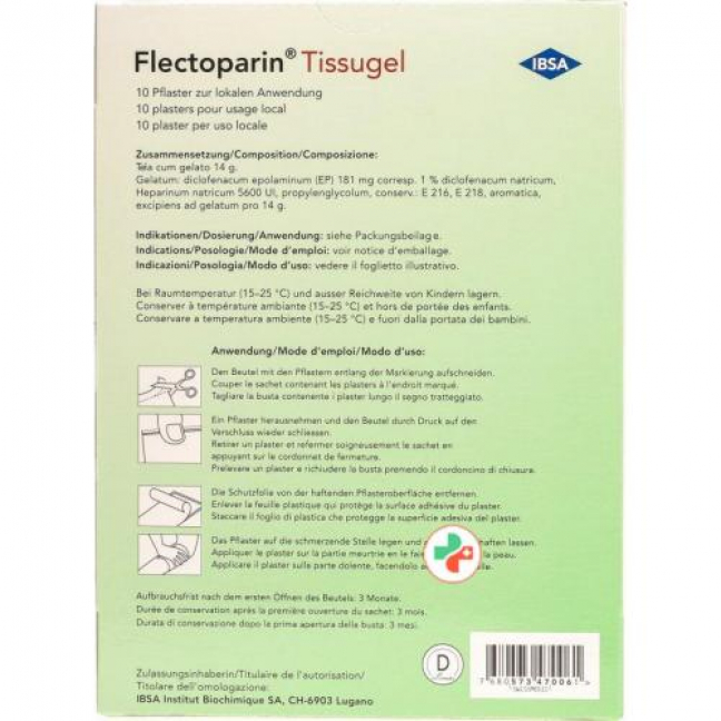 Flectoparin Tissugel 10 Pflaster