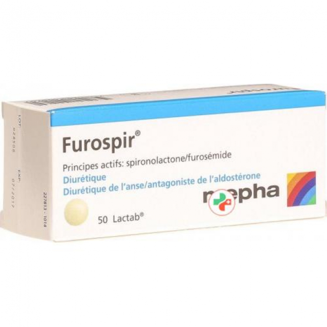 Фюроспир 50 мг/20 мг 50 таблеток покрытых оболочкой 
