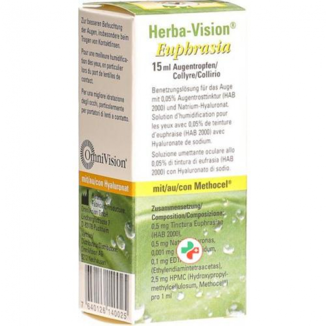 Херба Визион евфразия (трава очанки) глазные капли 15 мл