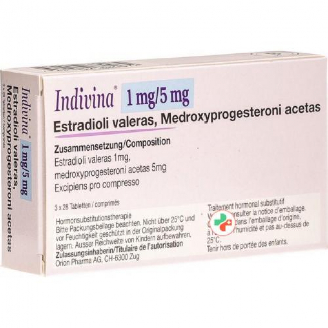 Индивина 1 мг / 5 мг 3 х 28 таблеток